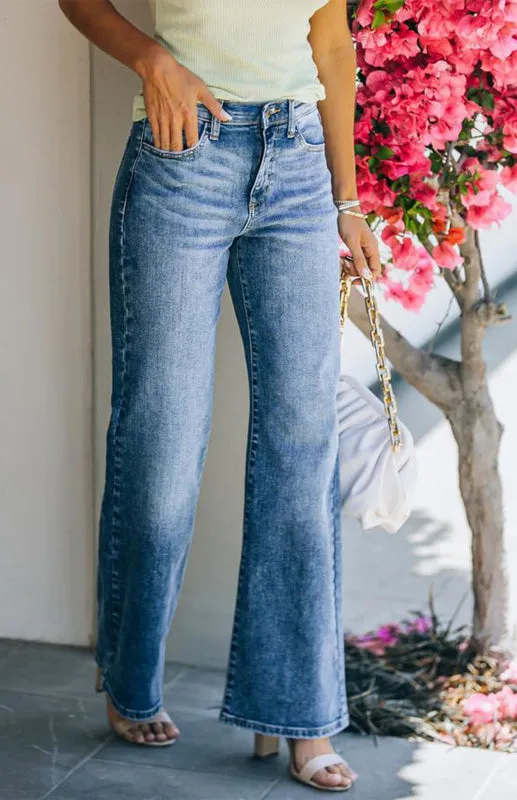 Effortless Style Washed Out Denim Jeans