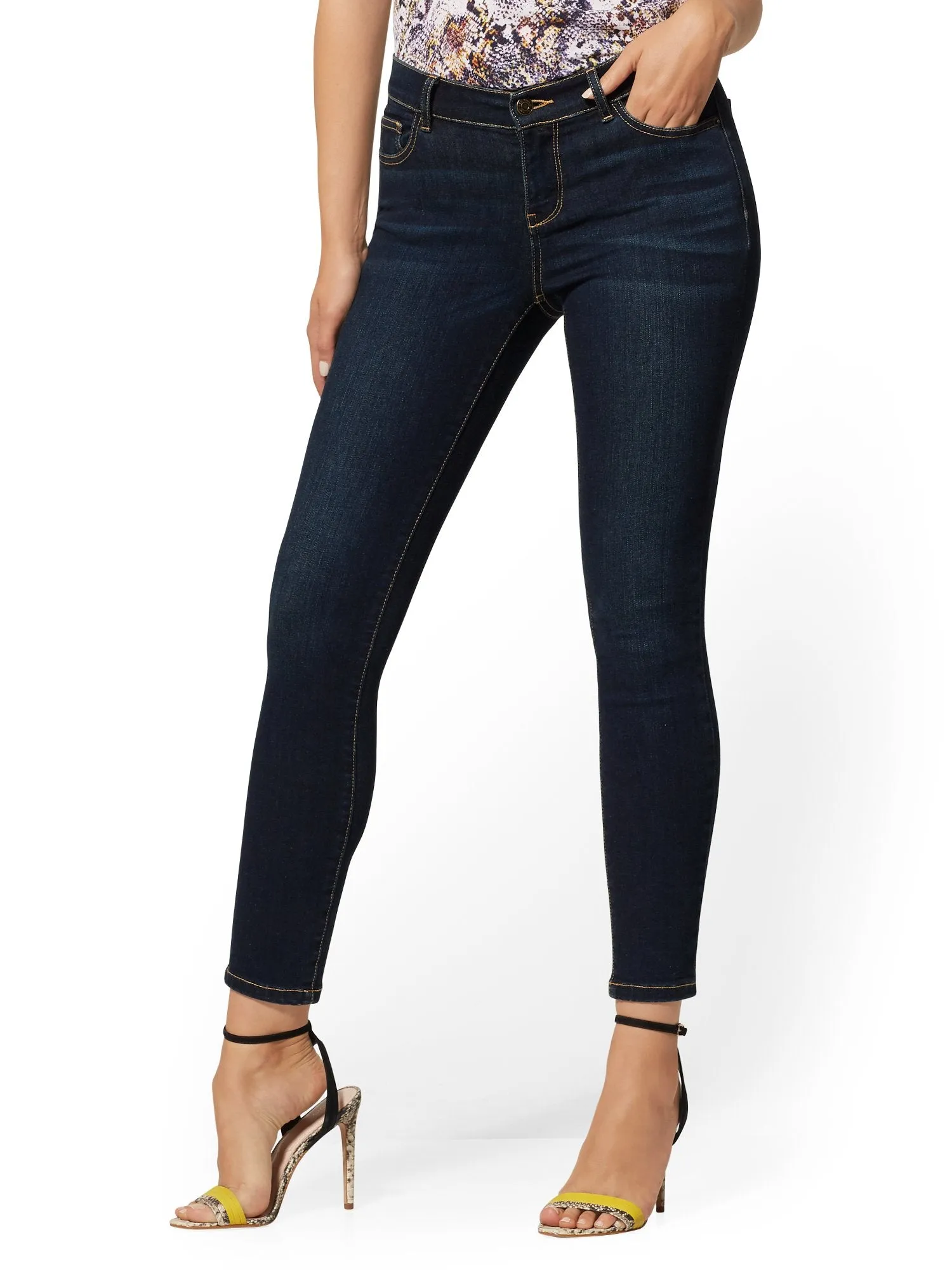 Mid-Rise Super-Skinny Ankle Jeans - Northern Blue